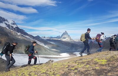 Team hiking