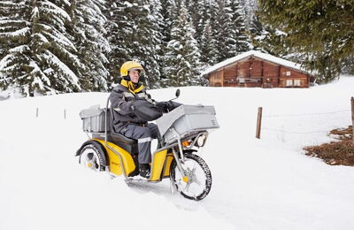 Facteur dans la neige